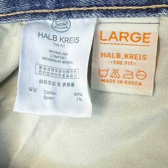 Halb Kreis Jeans Mens Sz 34x27 The Fit Denim Baggy Tapered Medium Wash Comfort - Picture 8 of 12